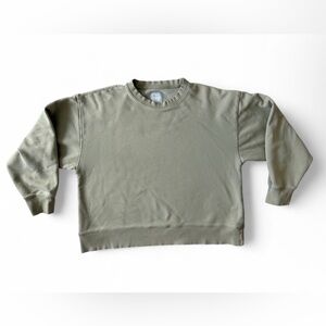 TNA Cozy Fleece Sage Green Crewneck Sweatshirt Unisex - Size 3